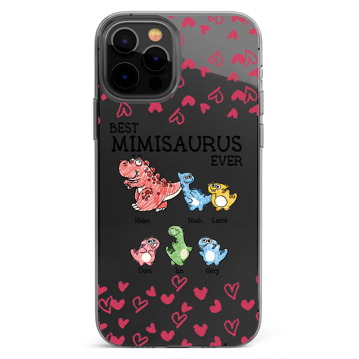 Best Mimisaurus Ever - Gift for grandma, grandpa, dad, mom, aunt, uncle - Personalized Clear Phone Case