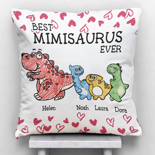 Best Mimisaurus Ever - Gift for grandma, mom, aunt - Personalized Throw Pillow