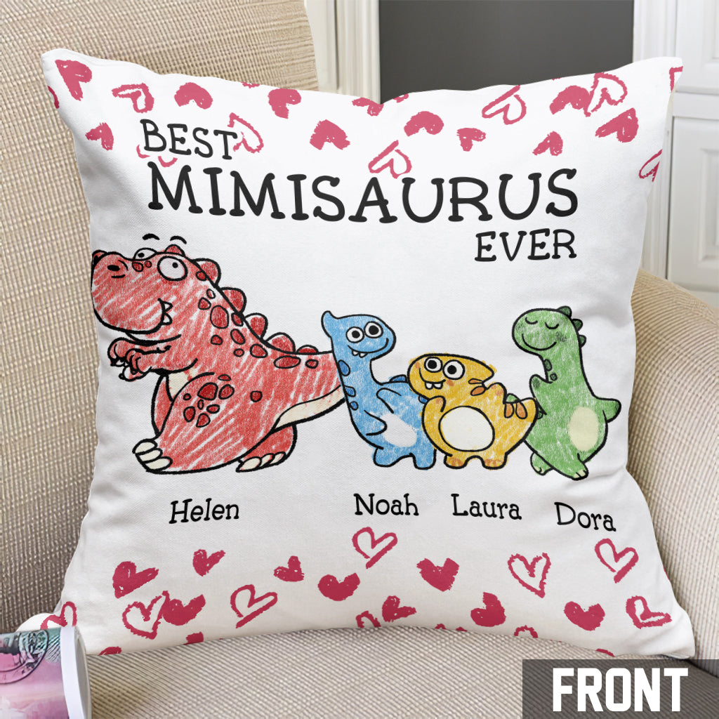 Best Mimisaurus Ever - Gift for grandma, mom, aunt - Personalized Throw Pillow