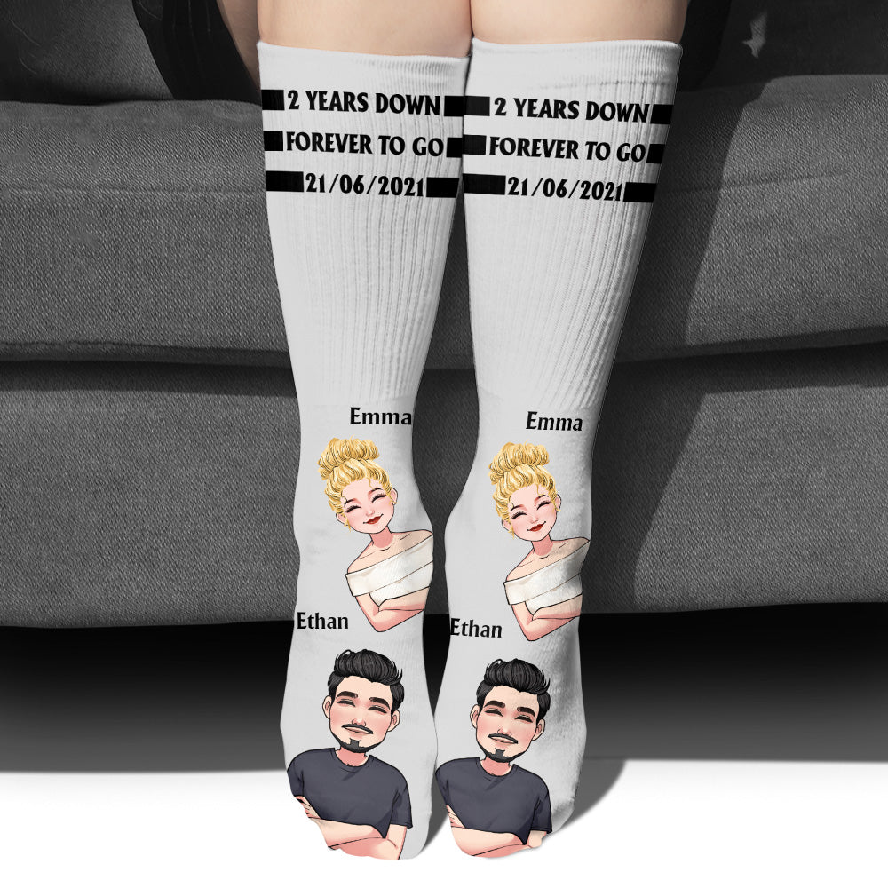 Forever To Go - Personalized Couple Socks
