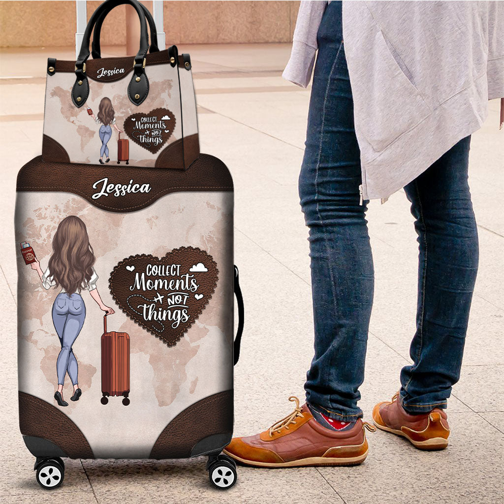 Collectionnez les moments, pas les objets - Housse de sac à main et de valise en cuir personnalisée pour vos voyages