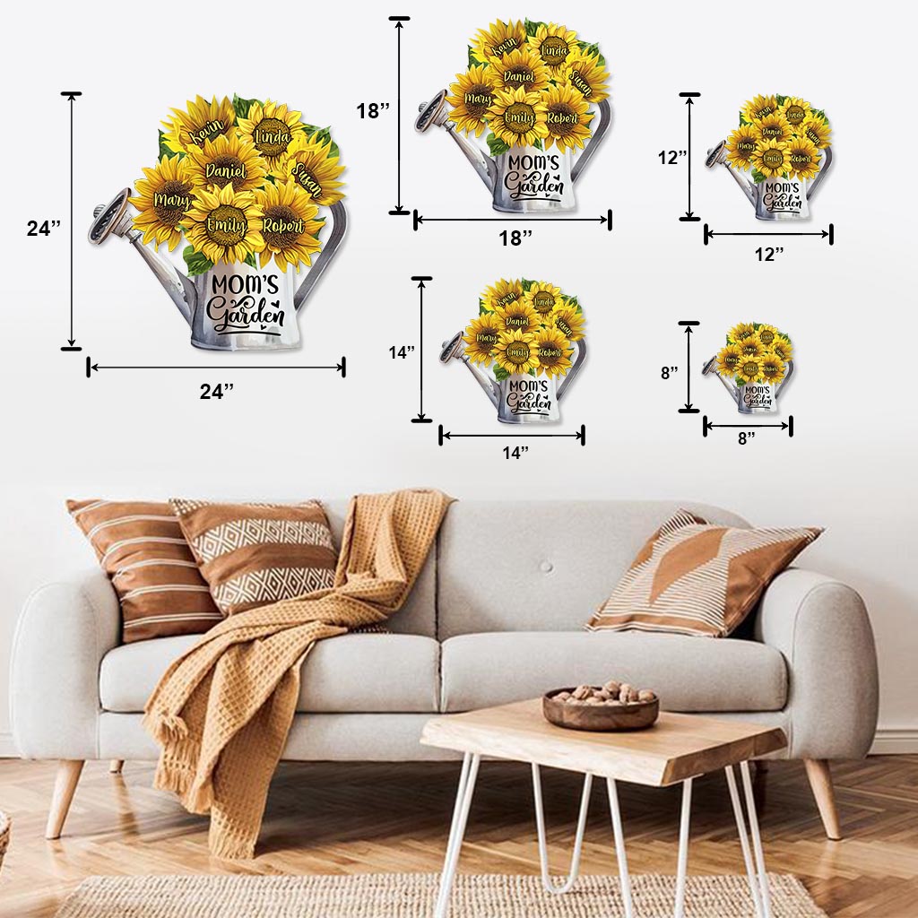 Panneau en métal découpé personnalisé « Le jardin de maman »