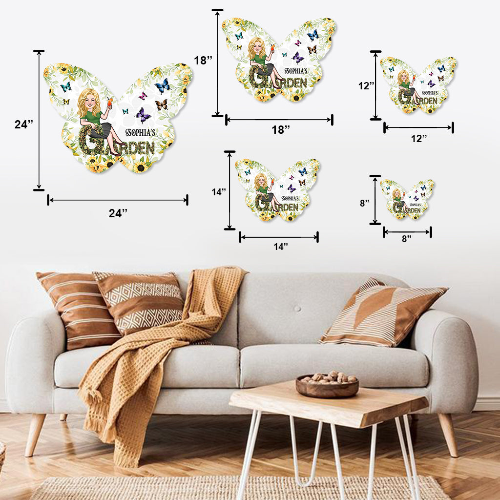 Jardin des papillons - Panneau en métal découpé personnalisé pour le jardinage