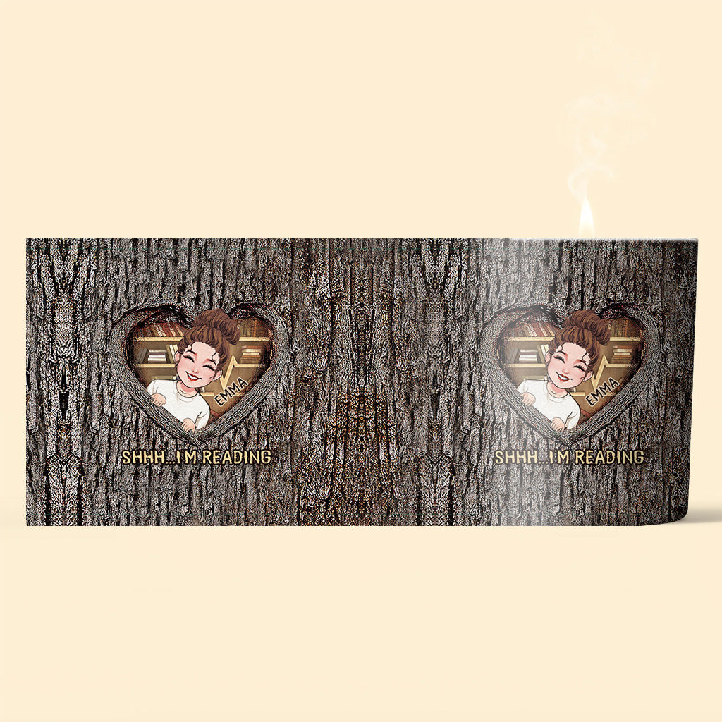 Shhh...I'm Reading - Personalized Book Candle With Wooden Lid