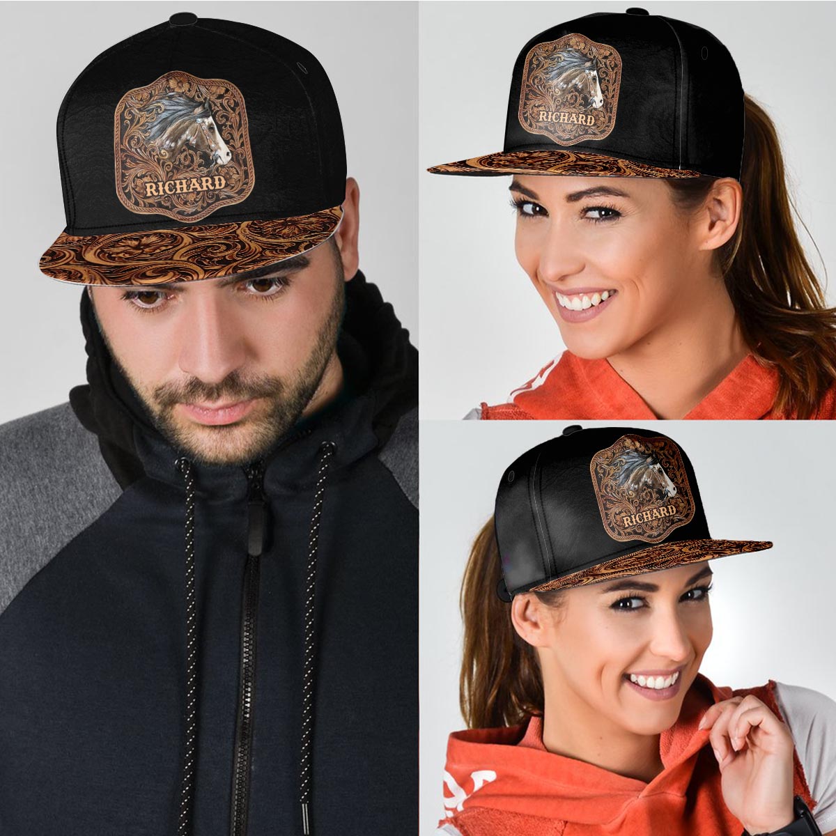 J'adore les chevaux - Casquette personnalisée à motif cheval