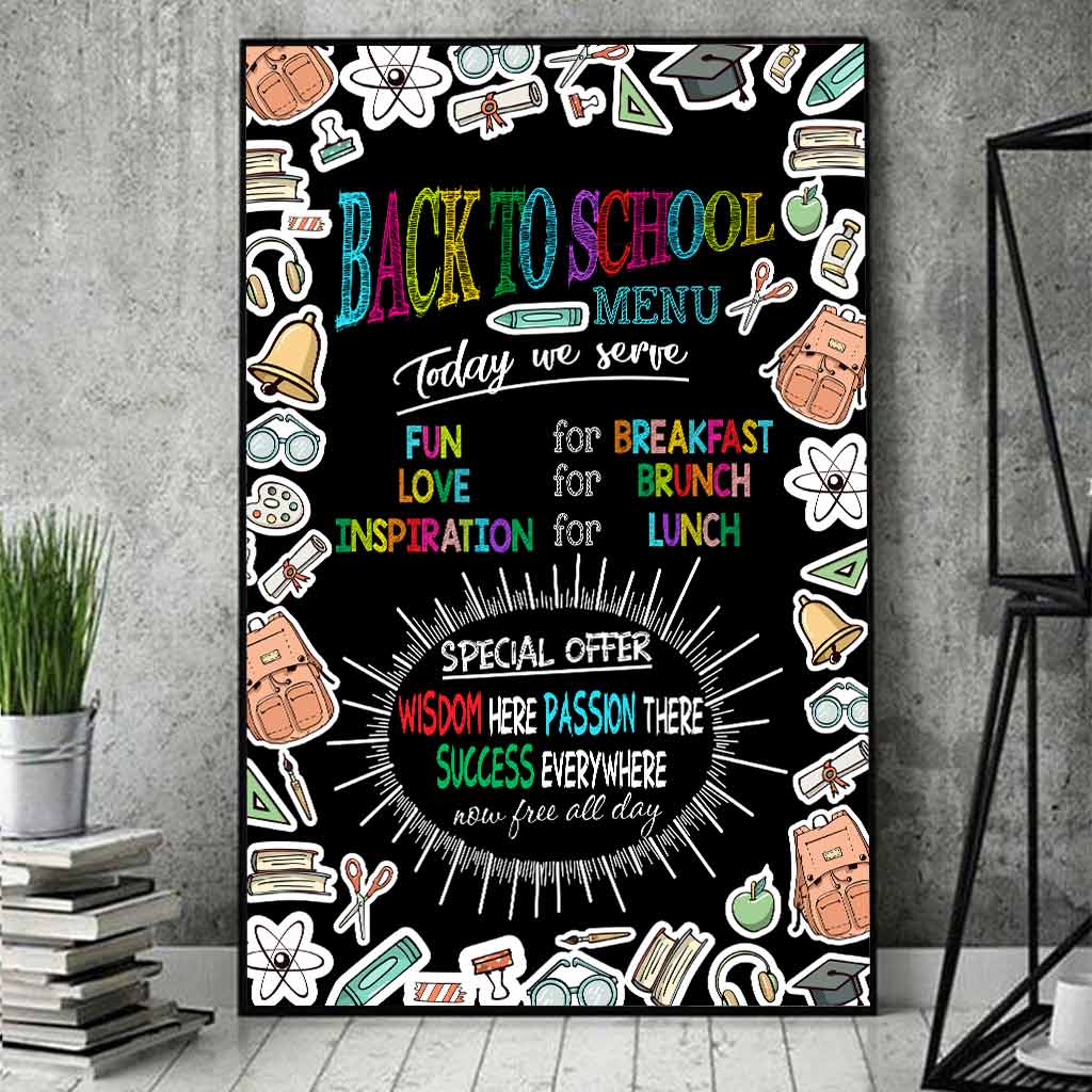 Menu de rentrée scolaire - Affiche personnalisée pour enseignants