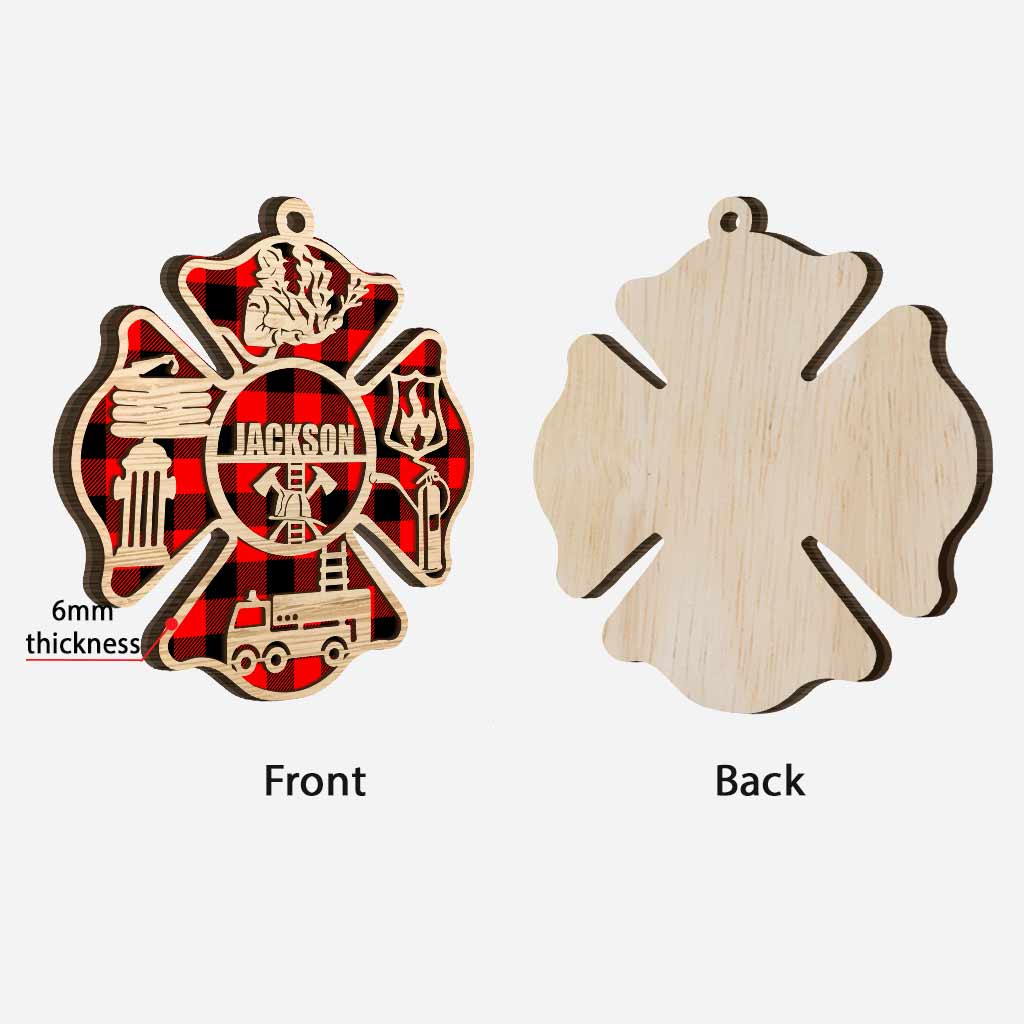 Firefighter - Personalized Christmas Layered Wood Ornament
