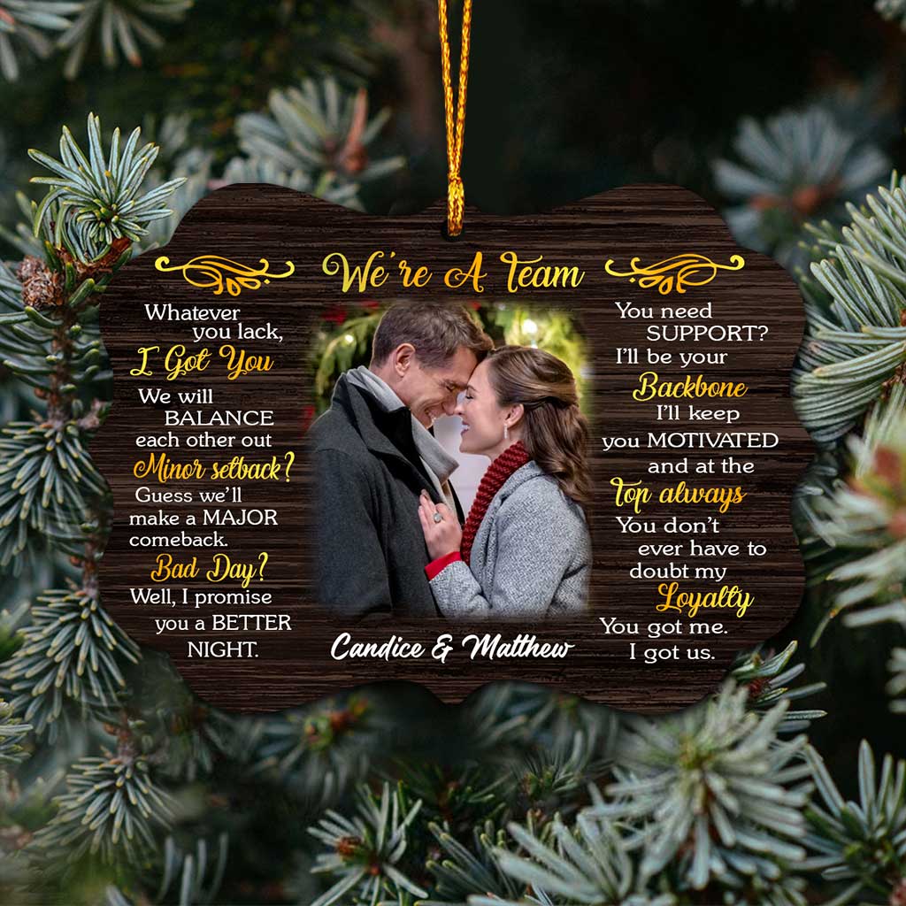 We Are Team - Personalized Christmas Couple Ornament (Printed On Both Sides)
