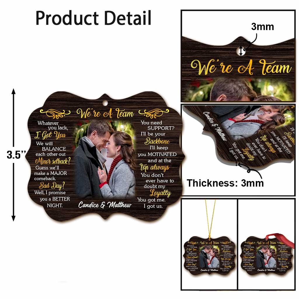We Are Team - Personalized Christmas Couple Ornament (Printed On Both Sides)