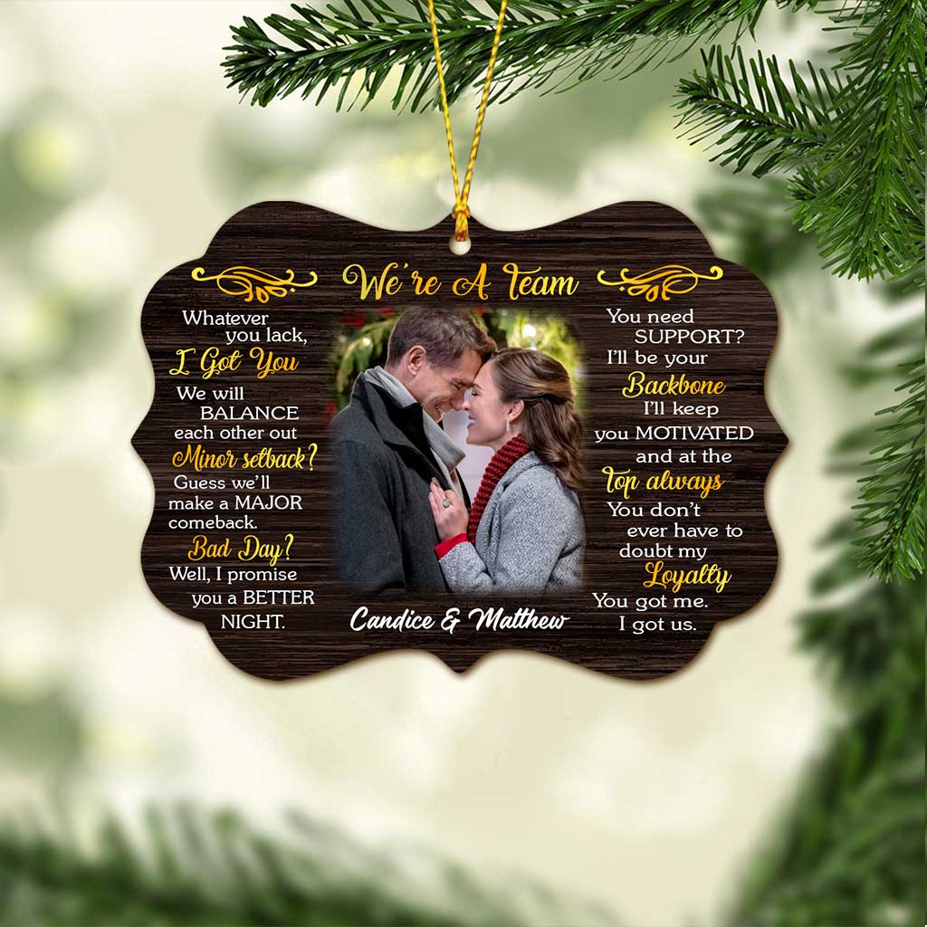 We Are Team - Personalized Christmas Couple Ornament (Printed On Both Sides)