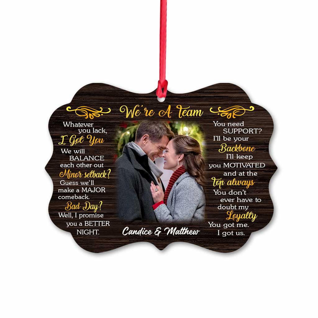 We Are Team - Personalized Christmas Couple Ornament (Printed On Both Sides)