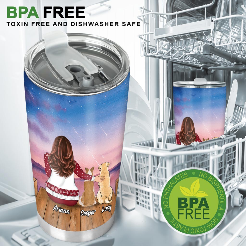 La vie est plus belle avec un chien - Gobelet isotherme de Noël personnalisé pour chiens