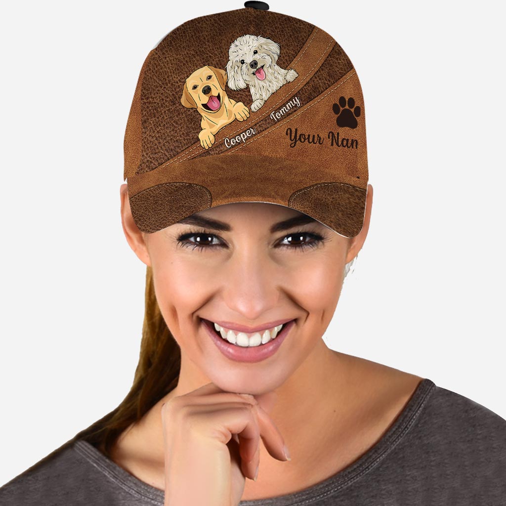 Amoureux des chiens - Casquette classique personnalisée pour chien avec motif cuir imprimé