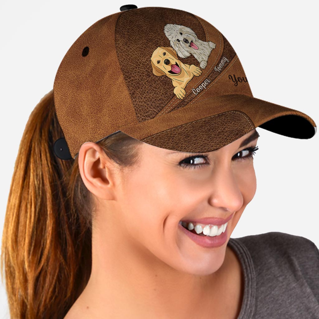 Amoureux des chiens - Casquette classique personnalisée pour chien avec motif cuir imprimé