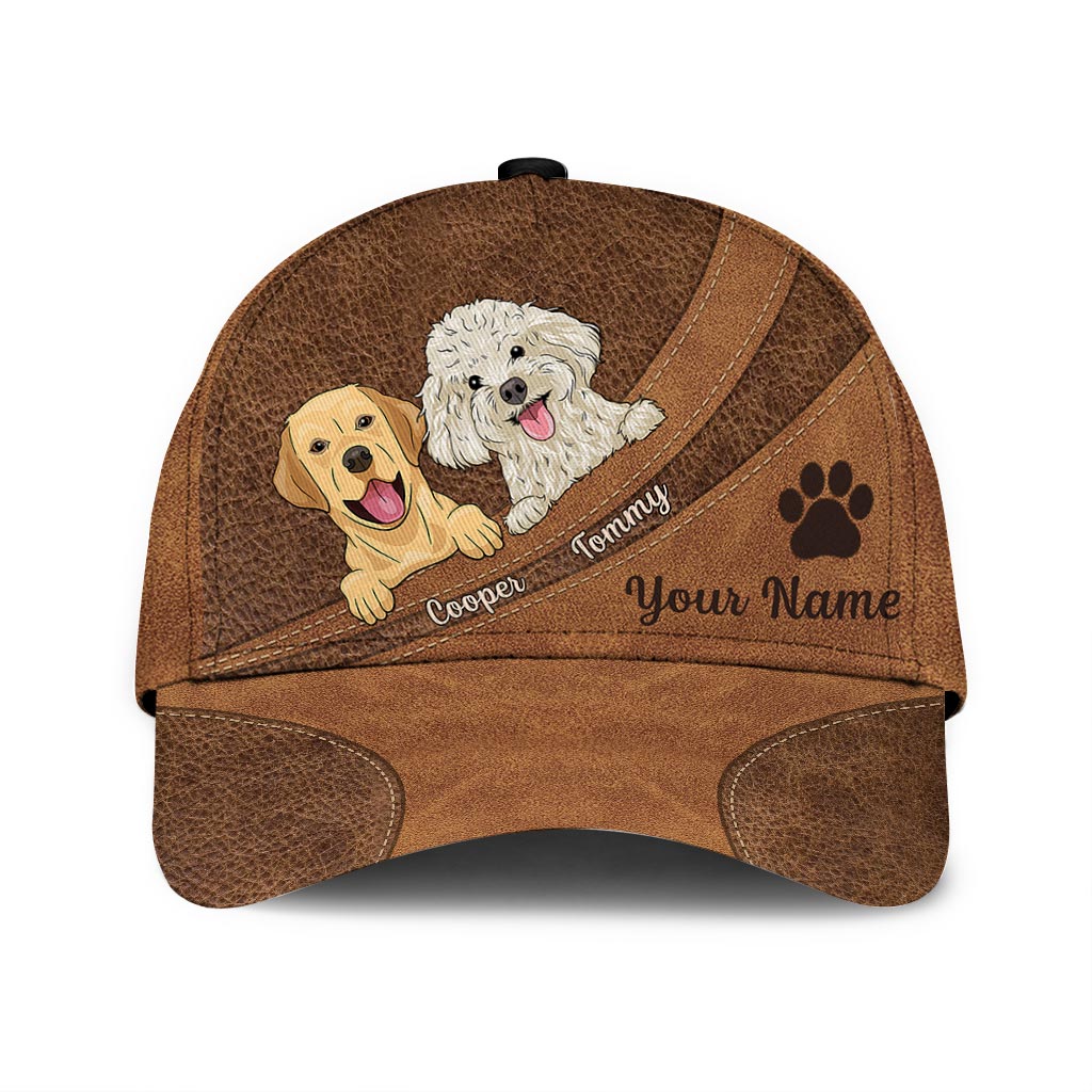 Amoureux des chiens - Casquette classique personnalisée pour chien avec motif cuir imprimé