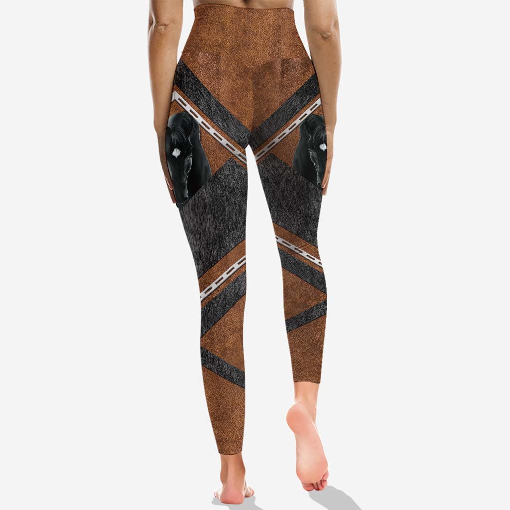 Ensemble sweat à capuche et legging personnalisés « Love Horses » avec motif imprimé en 3D