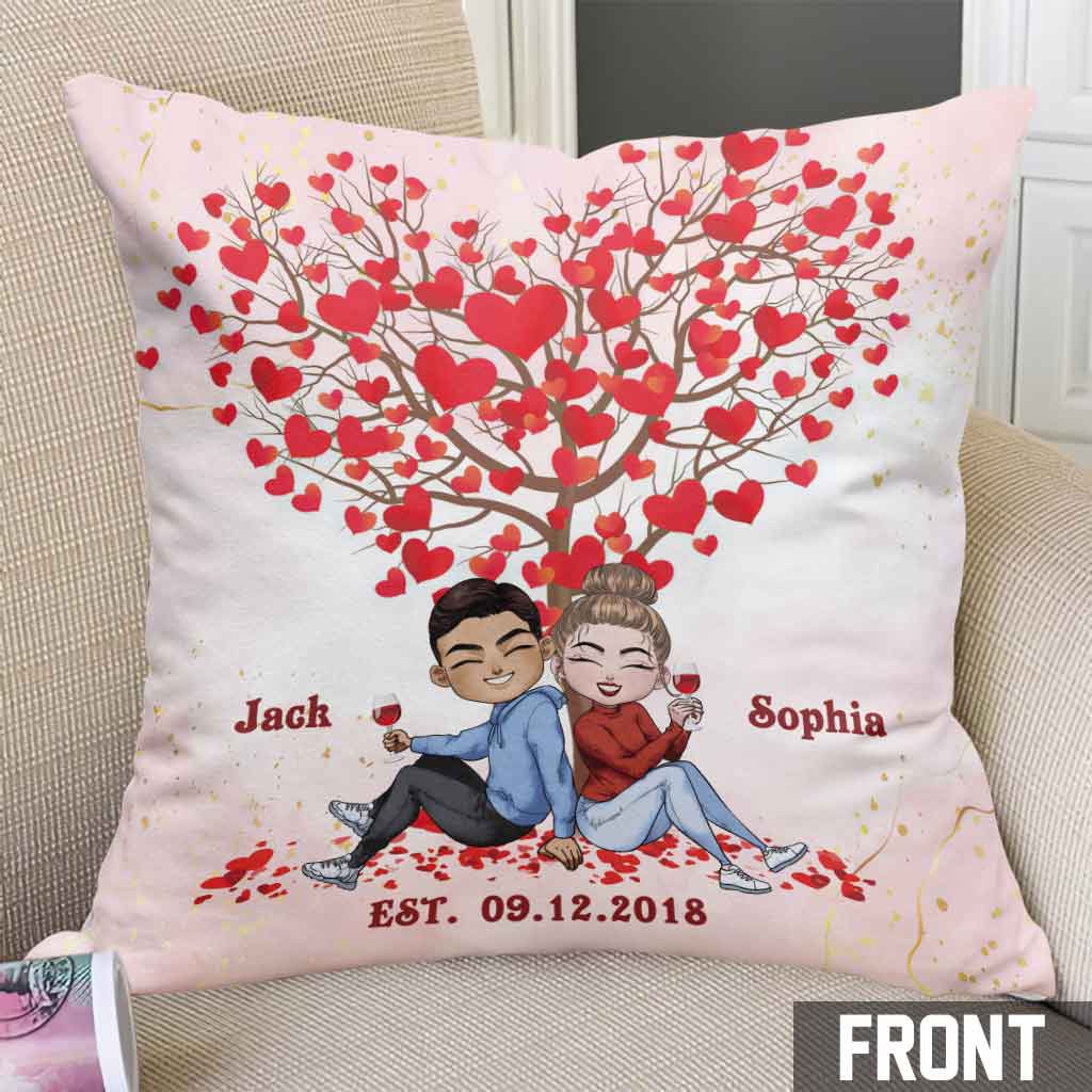 Mon endroit préféré - Coussin décoratif personnalisé pour couple