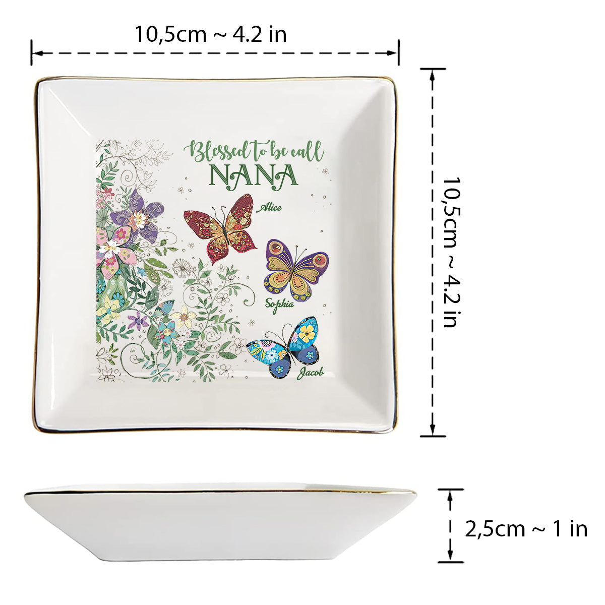 « Heureuse d’être appelée » - Porte-bijoux personnalisé pour la fête des mères, grand-mère