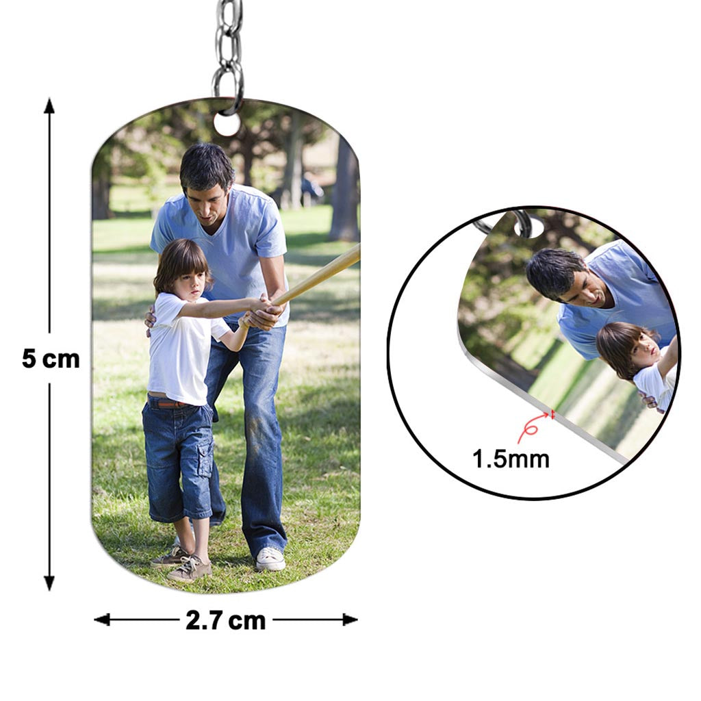 Dieu a marqué un coup de circuit - Porte-clés personnalisé en acier inoxydable pour la fête des pères