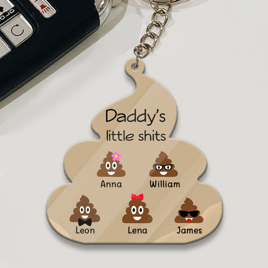 Petits Mignons - Cadeau pour papa, grand-père, maman, oncle, tante, grand-mère - Porte-clés personnalisé
