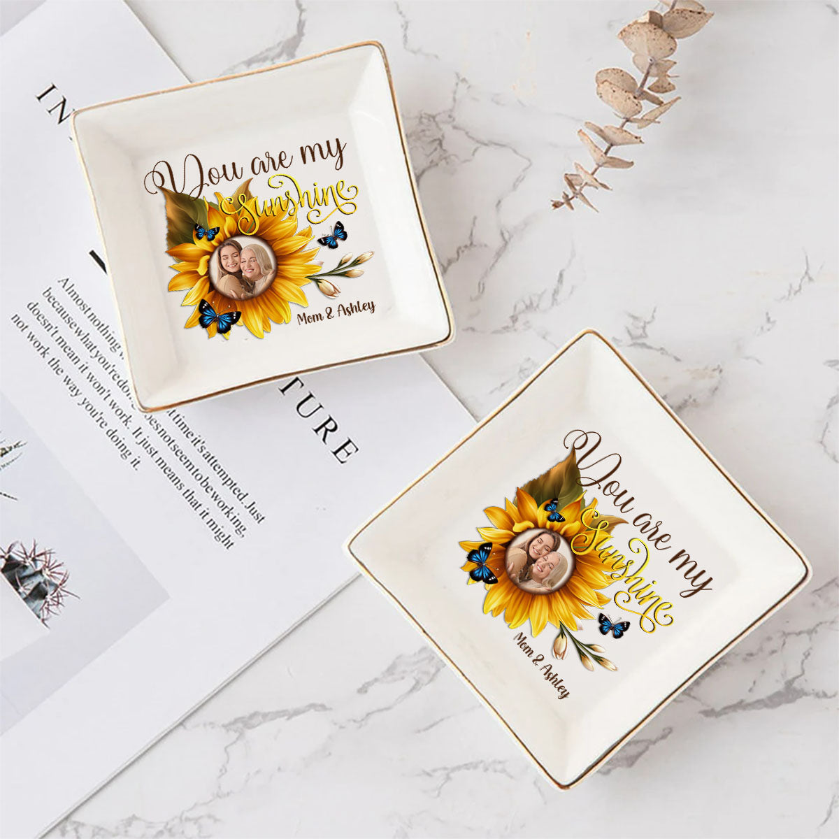 Tu es mon rayon de soleil - Cadeau pour maman, grand-mère, sœur, amie, épouse, fille, fils, époux, frère, tante, papa, petite-fille, petit-fils - Porte-bijoux personnalisé