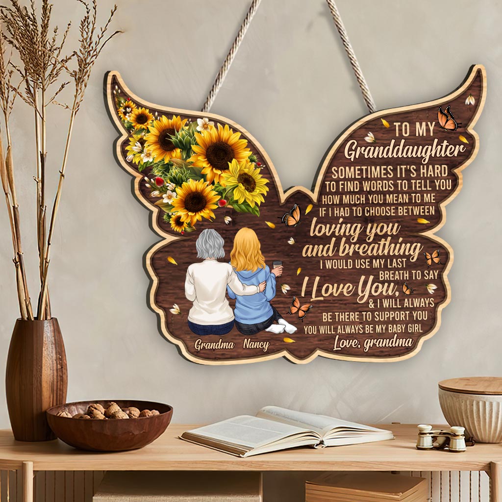 To My Granddaughter - Personalized Mother's Day Grandma Wood Sign