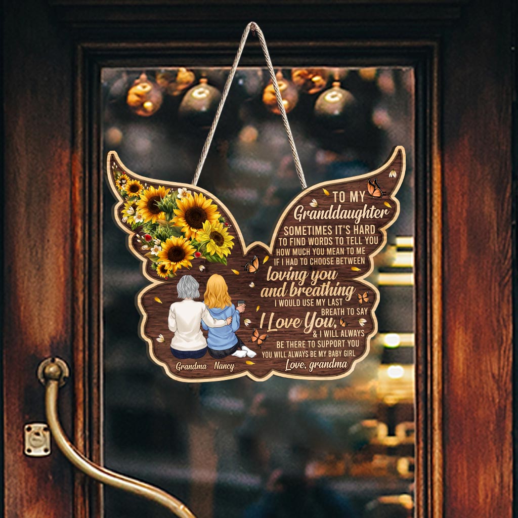 To My Granddaughter - Personalized Mother's Day Grandma Wood Sign