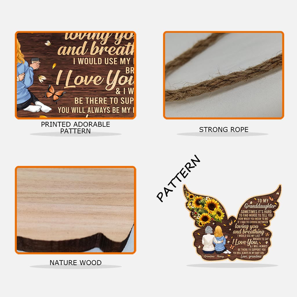 To My Granddaughter - Personalized Mother's Day Grandma Wood Sign