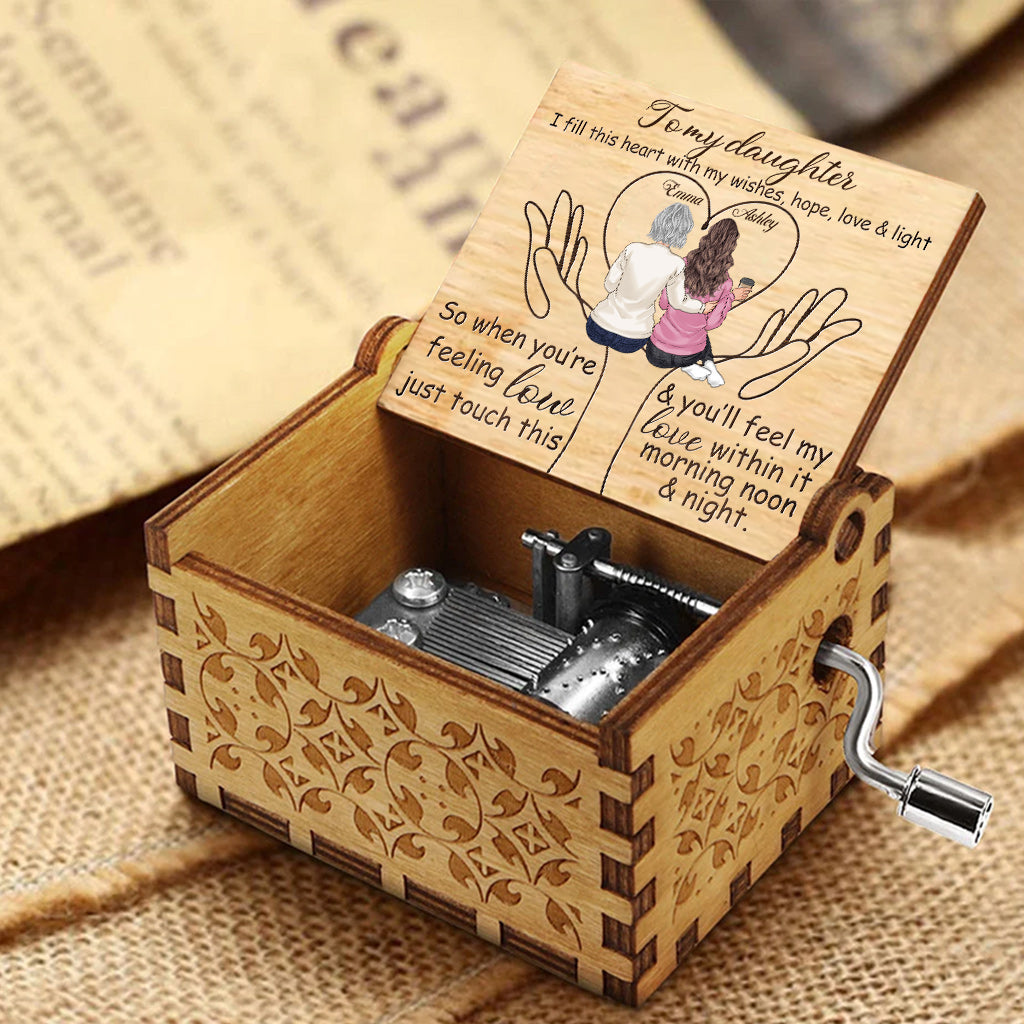 À ma maman - Boîte à musique à manivelle personnalisée pour la fête des mères