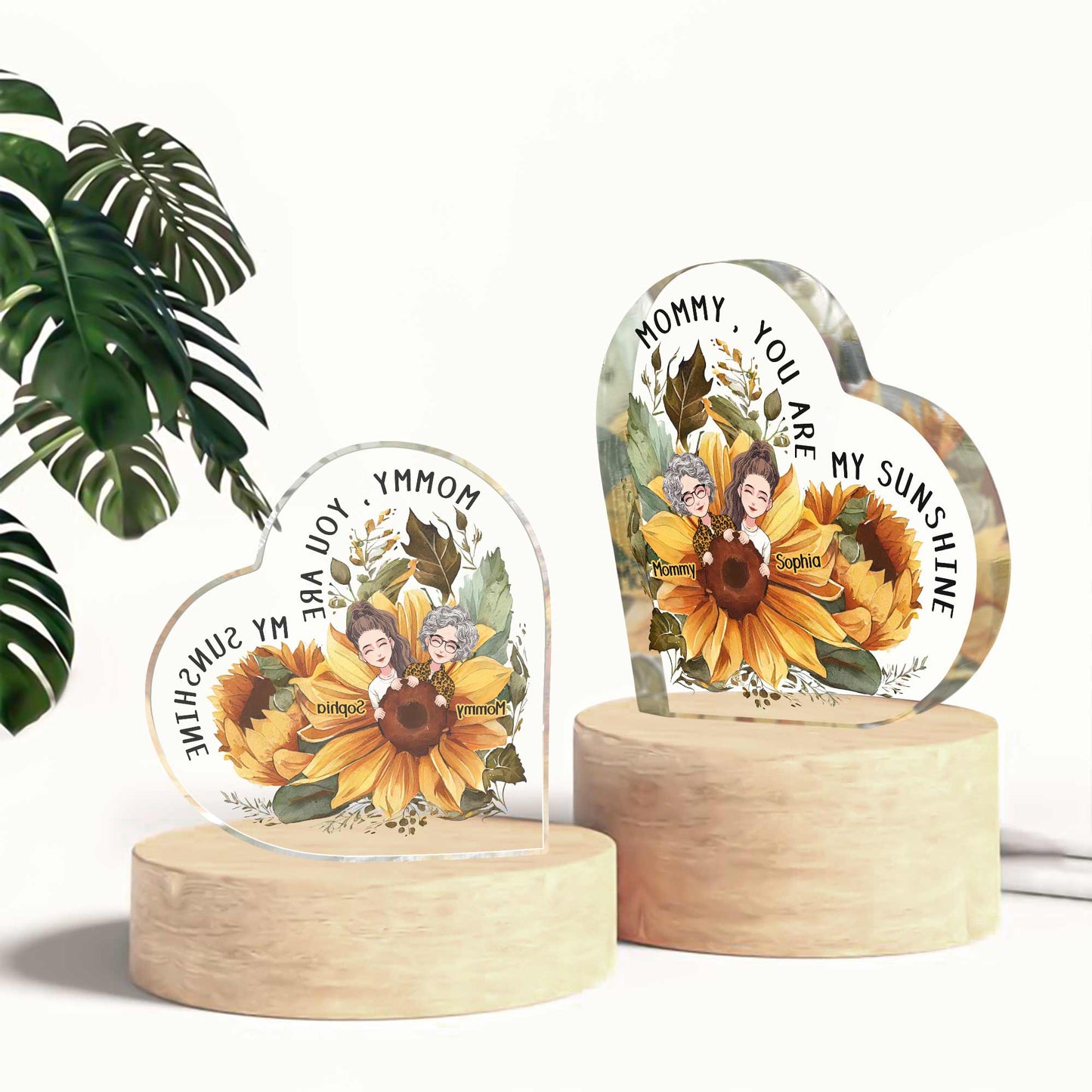 Maman, tu es mon rayon de soleil - Plaque acrylique personnalisée pour maman