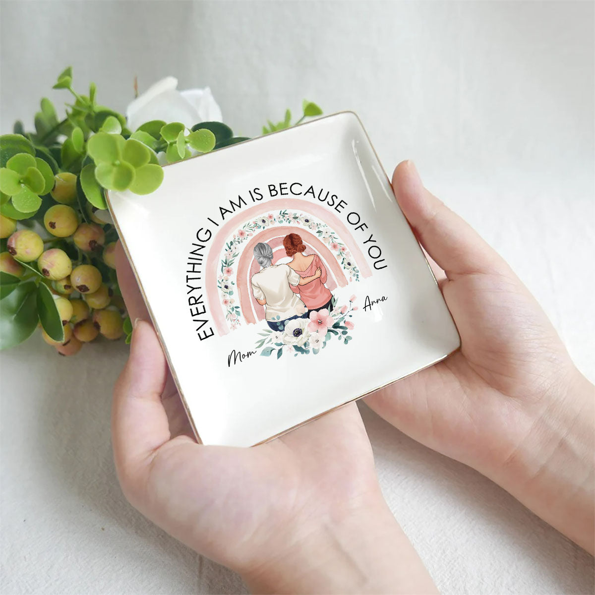 Souviens-toi que je t'aime, maman - Cadeau pour maman, grand-mère, tante, sœur - Porte-bijoux personnalisé