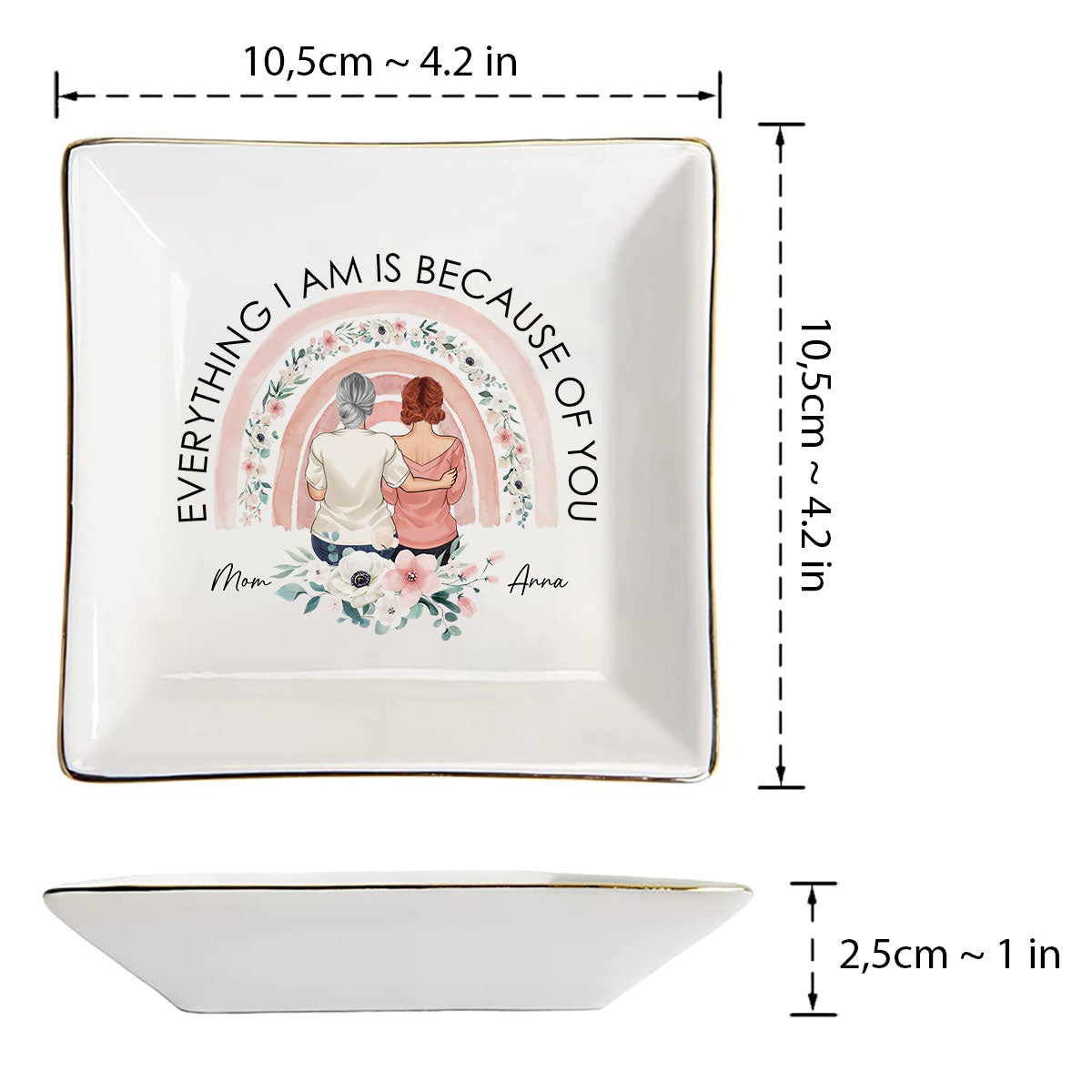 Souviens-toi que je t'aime, maman - Cadeau pour maman, grand-mère, tante, sœur - Porte-bijoux personnalisé