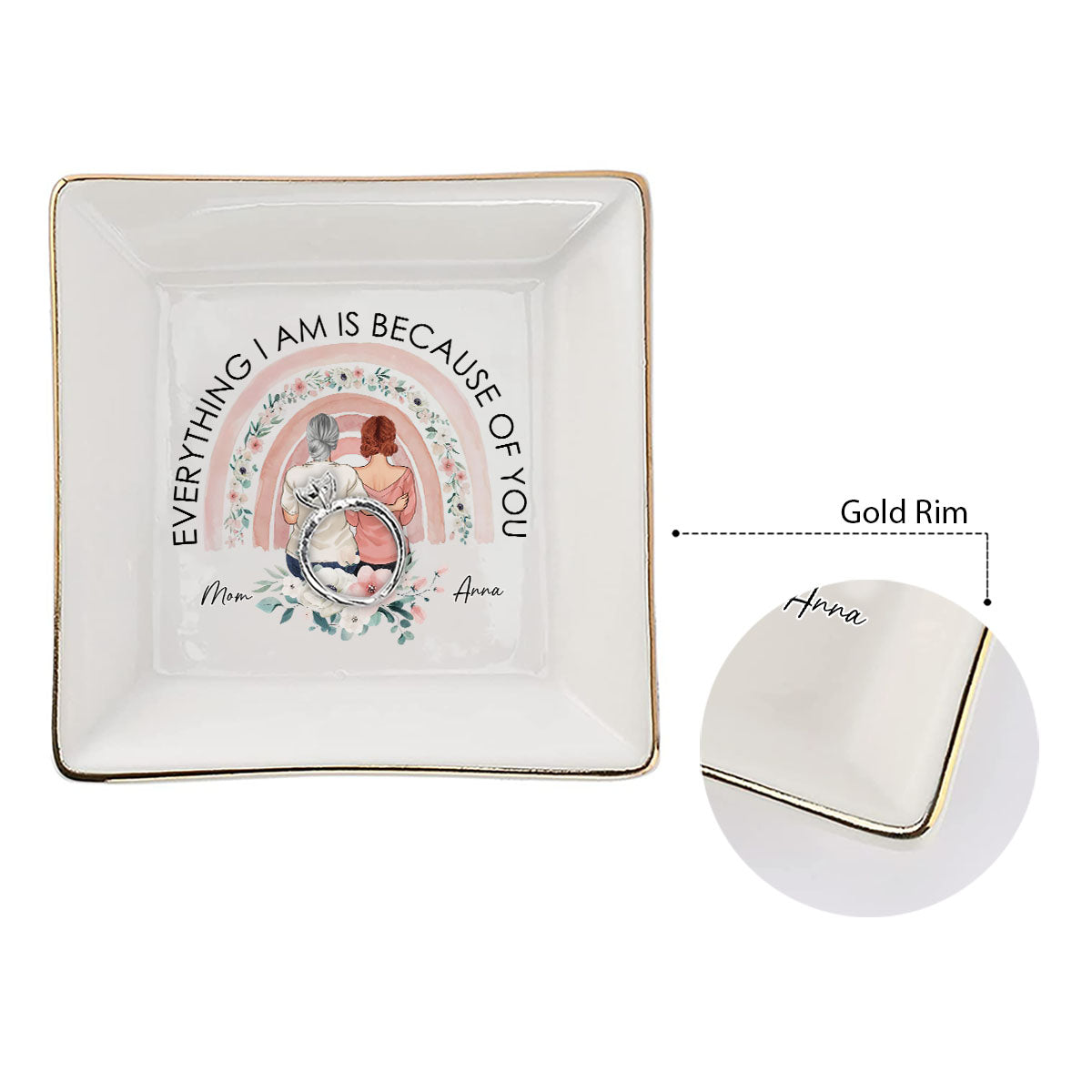 Souviens-toi que je t'aime, maman - Cadeau pour maman, grand-mère, tante, sœur - Porte-bijoux personnalisé