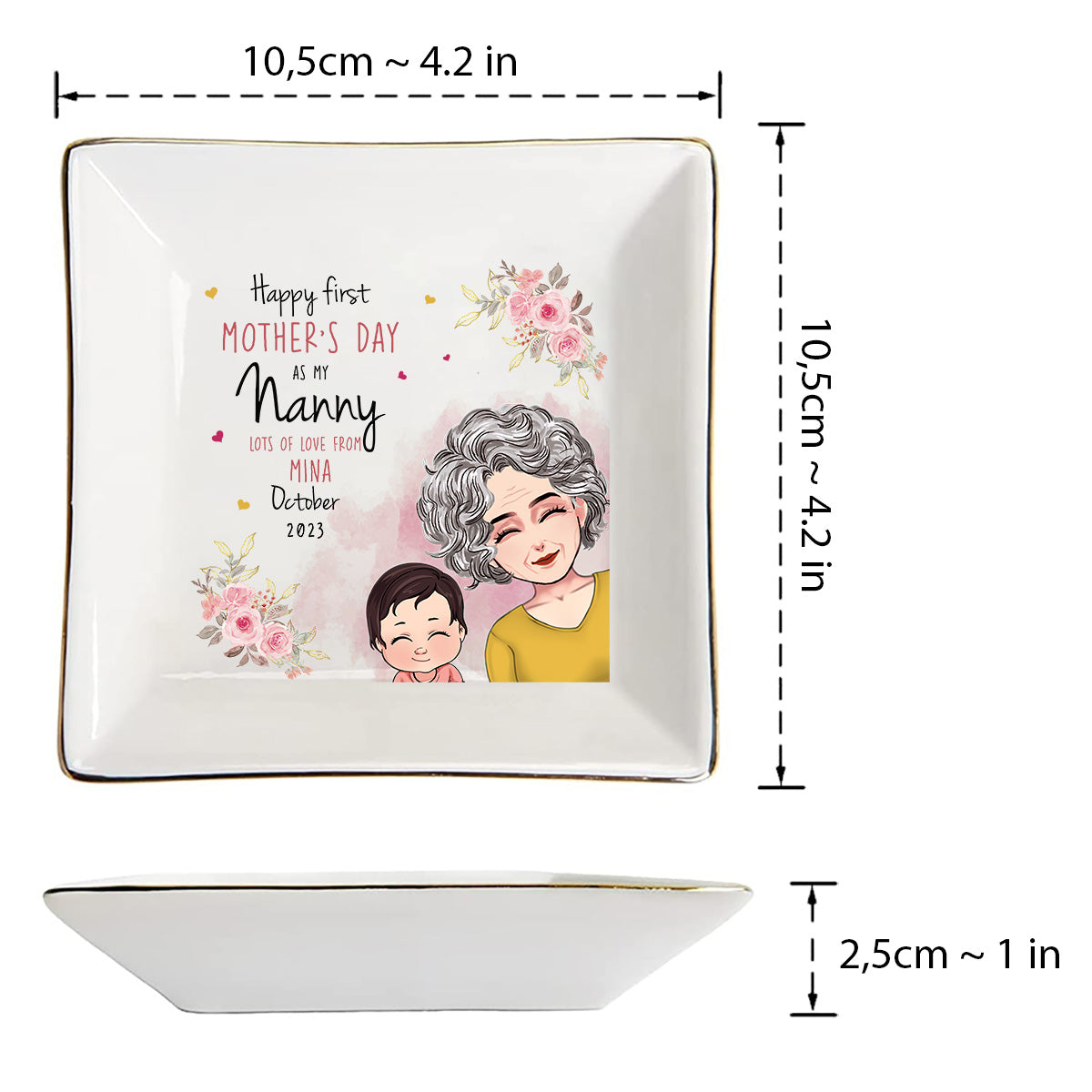 Bonne fête des Mères ! Porte-bijoux personnalisé pour grand-mère.