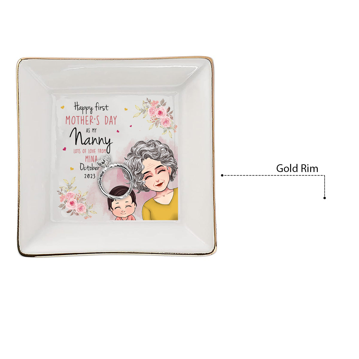 Bonne fête des Mères ! Porte-bijoux personnalisé pour grand-mère.