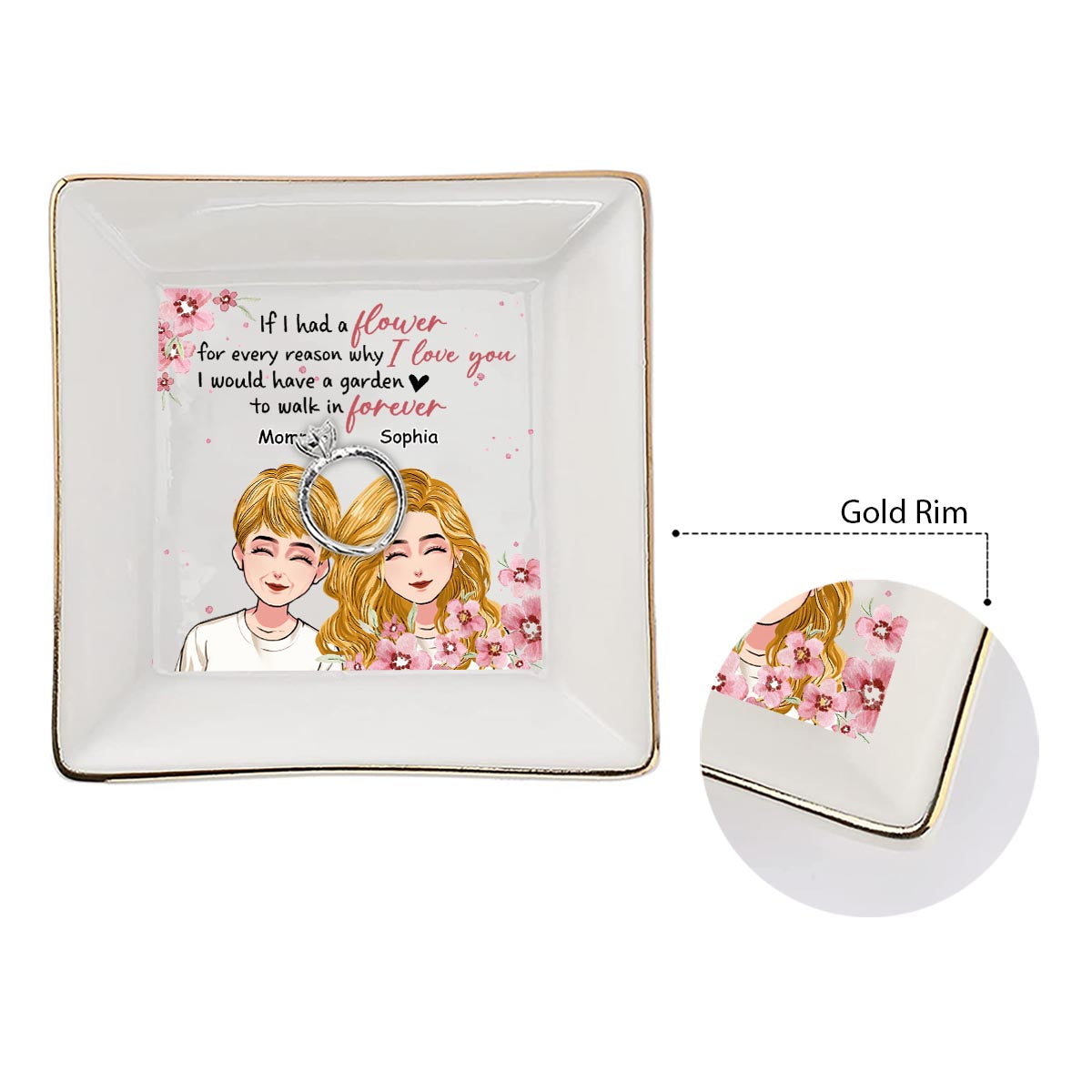 If I Have A Flower - Personalized Mother's Day Mother Jewelry Dish