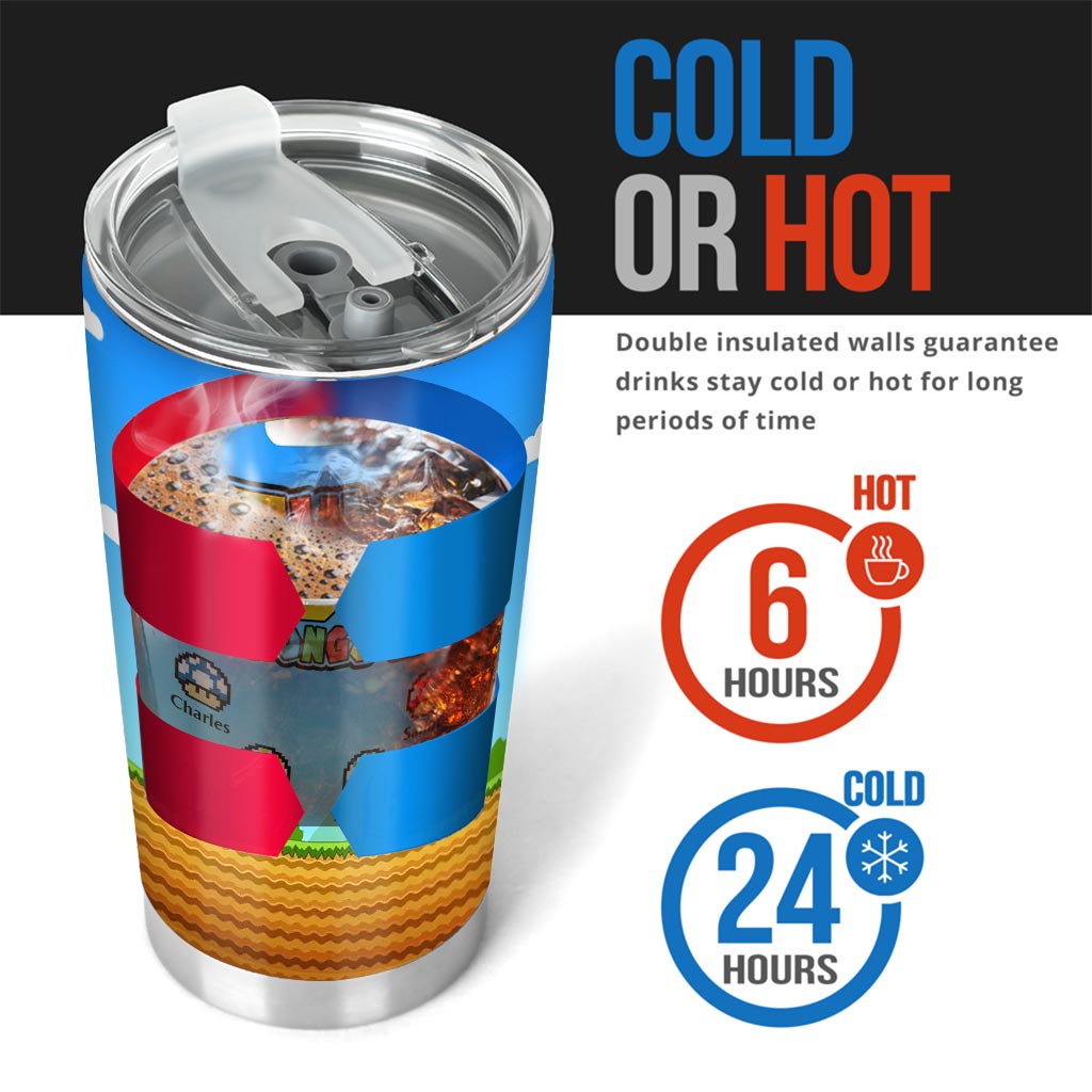 Ce gobelet « Papa appartient à » est personnalisé pour les papas.