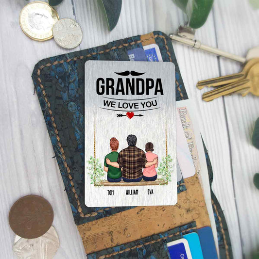 Grand-père, on t'aime - Carte personnalisée à insérer dans le portefeuille de grand-père