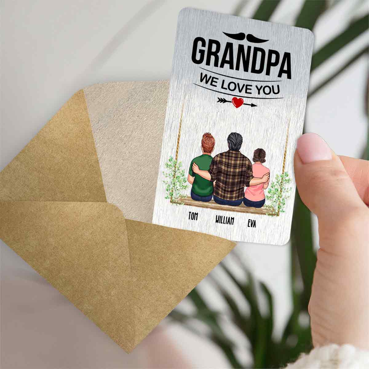 Grandpa We Love You - Personalized Grandpa Wallet Insert Card