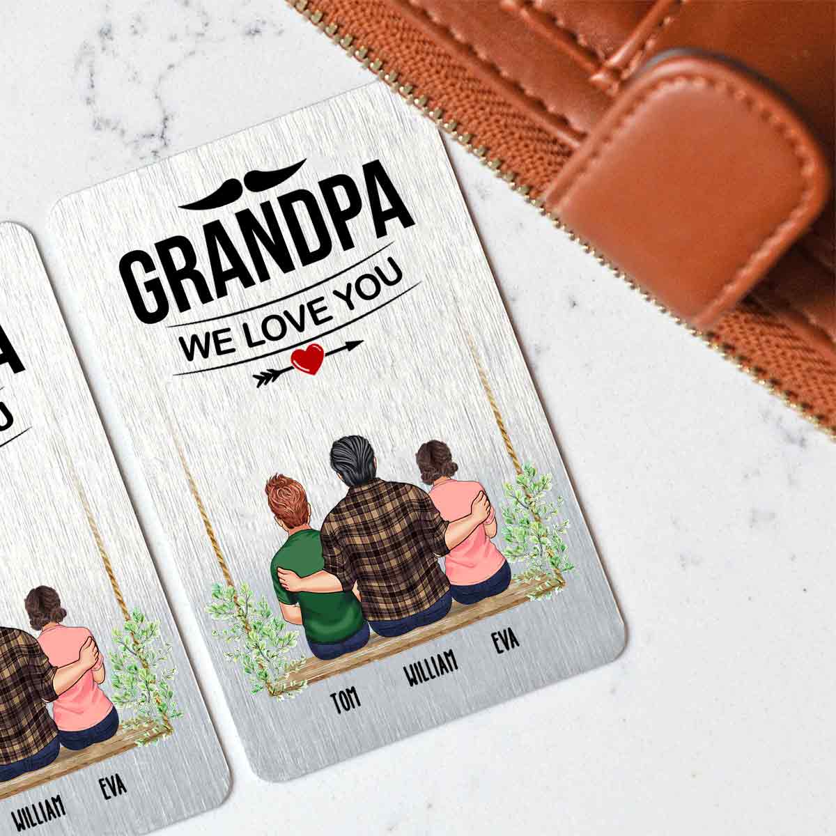 Grandpa We Love You - Personalized Grandpa Wallet Insert Card