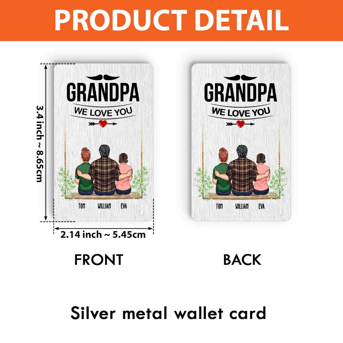 Grandpa We Love You - Personalized Grandpa Wallet Insert Card