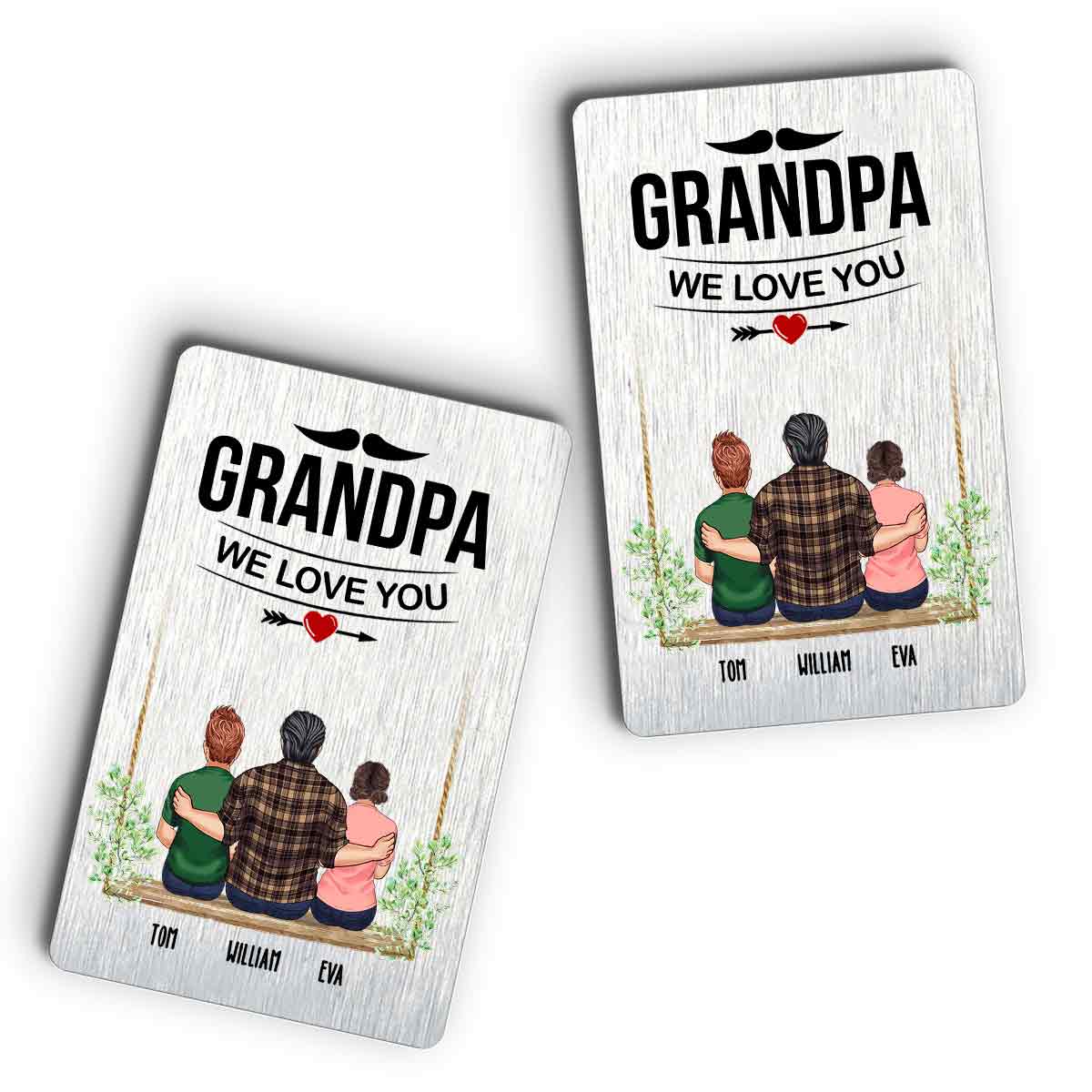 Grandpa We Love You - Personalized Grandpa Wallet Insert Card