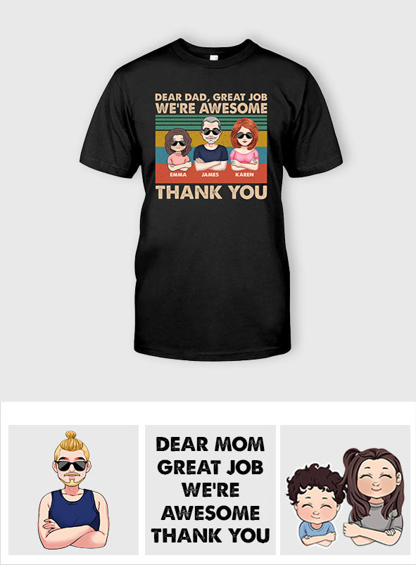 Cher papa, super boulot ! On est géniaux ! Merci ! - Cadeau pour papa, grand-père - T-shirt et sweat à capuche personnalisés