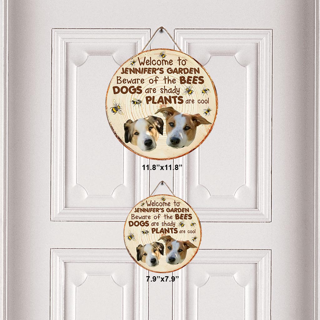 Beware - Personalized Gardening Round Wood Sign