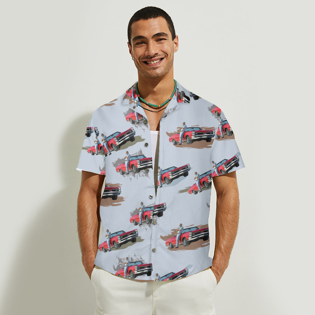Photo de muscle car insérée - Chemise hawaïenne personnalisée avec photo de muscle car