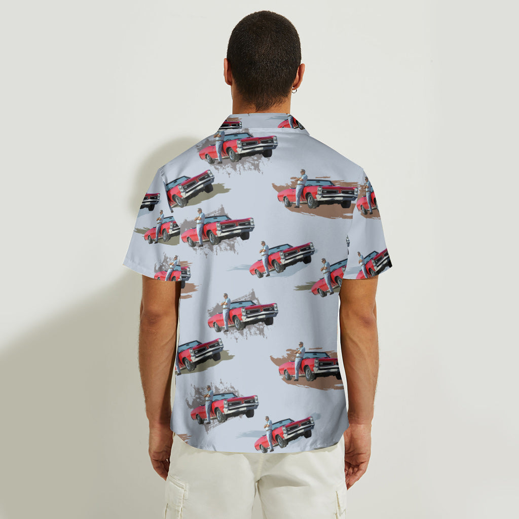 Photo de muscle car insérée - Chemise hawaïenne personnalisée avec photo de muscle car