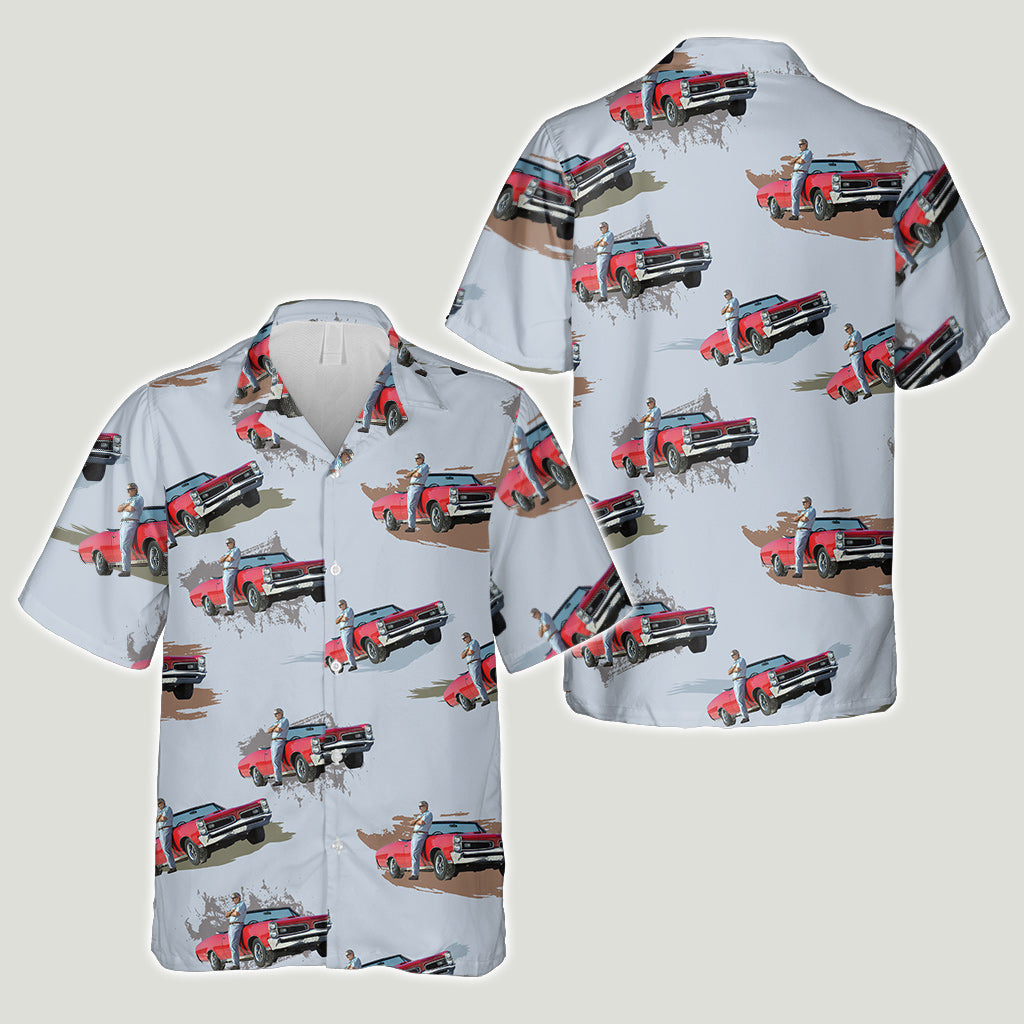 Photo de muscle car insérée - Chemise hawaïenne personnalisée avec photo de muscle car