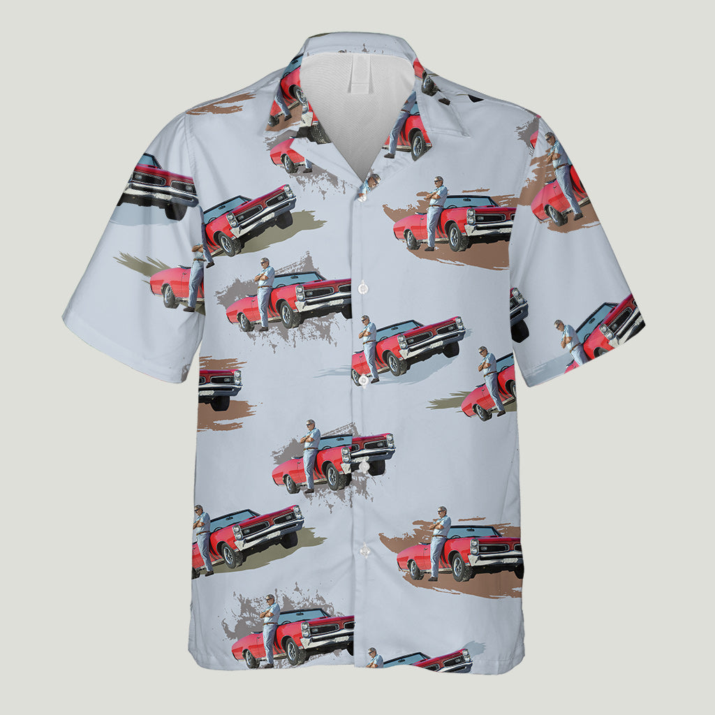 Photo de muscle car insérée - Chemise hawaïenne personnalisée avec photo de muscle car