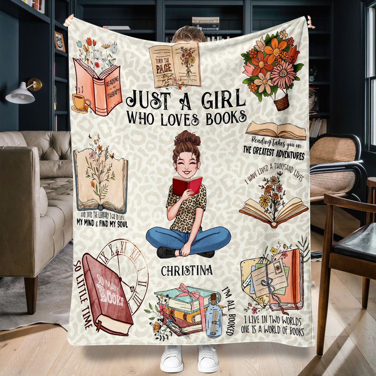 Couverture personnalisée « Juste une fille qui aime les livres »