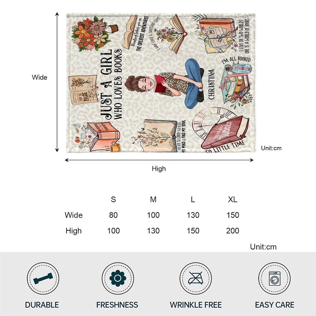 Couverture personnalisée « Juste une fille qui aime les livres »